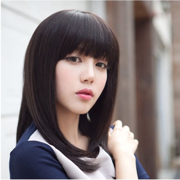 Terlaris Wig Wig Rambut Wanita Sintetis Cantik Natural Poni Fashion Korea