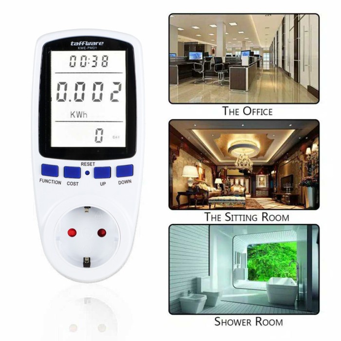 MUST HAVE PENGUKUR LISTRIK KWH DIGITAL POWER METER VOLT AMPERE WATT AC -TAFFWARE TERMURAH