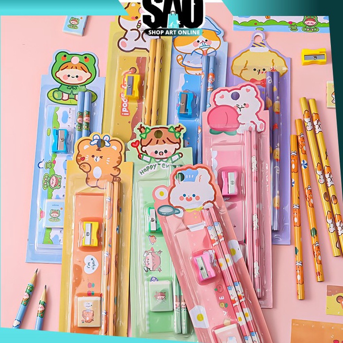 

[KODE PRODUK F8FAT7380] SAO - S5692 Stationery Alat Tulis set 5in1 Karakter Kartun / Alat Tulis Set Mini Stationary Set Sekolah 5 in 1 / Paket Alat Tulis