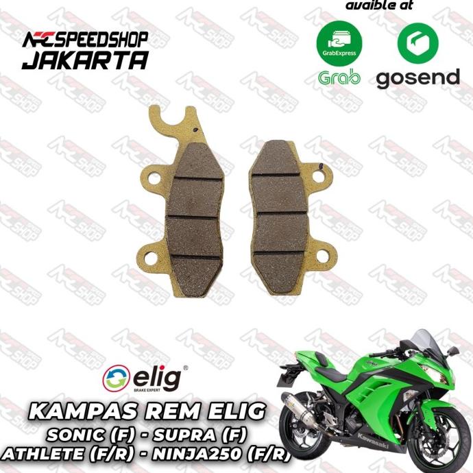 Kampas rem ELIG Depan Belakang Kawasaki Ninja 250 FI kampas elig