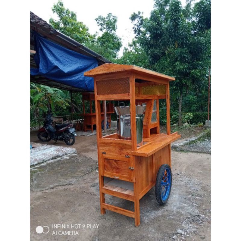 gerobak soto lamongan kayu jati free ongkir