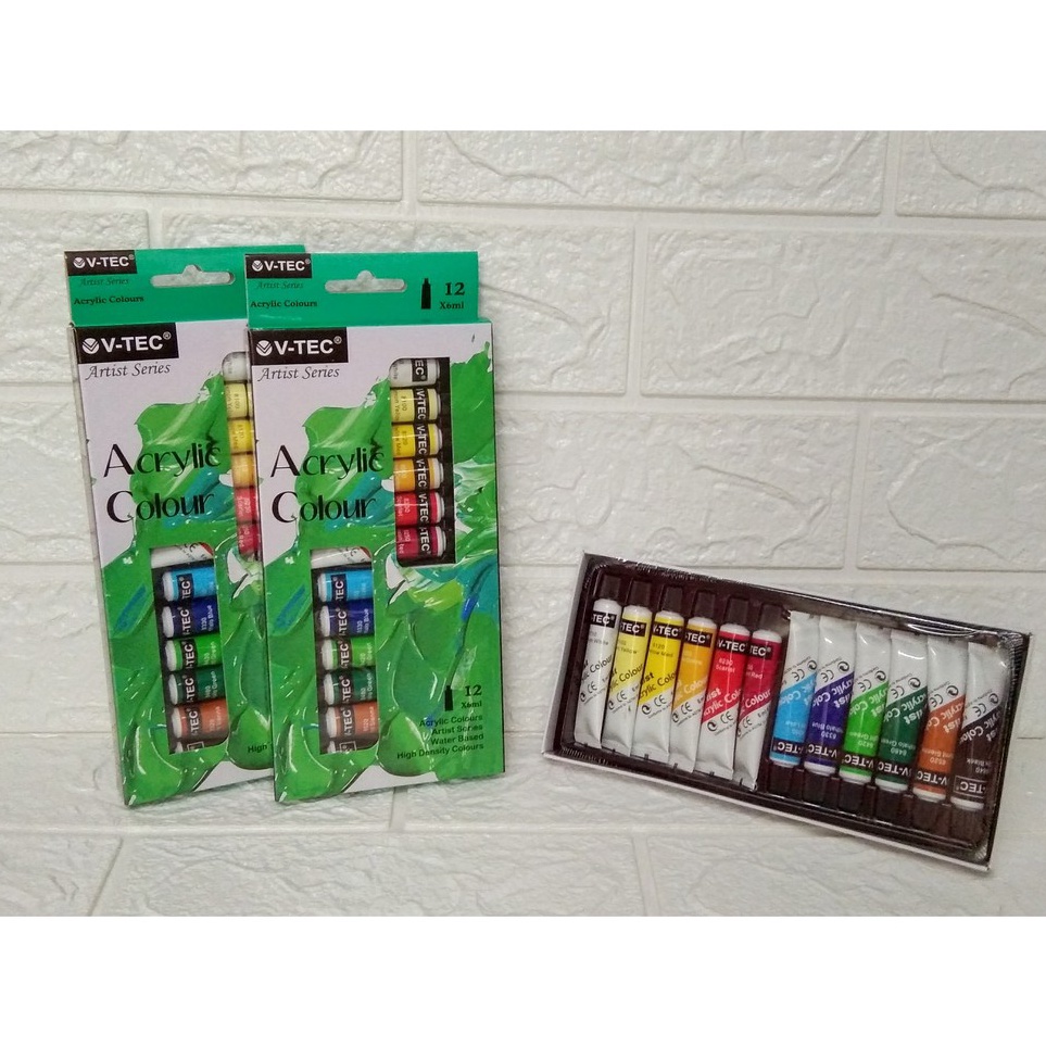 

↔Baru 0QN9U Cat Acrylic / Cat air Akrilik Berkualitas V-TEC 12 Warna 6ml V69 Murah Banget
