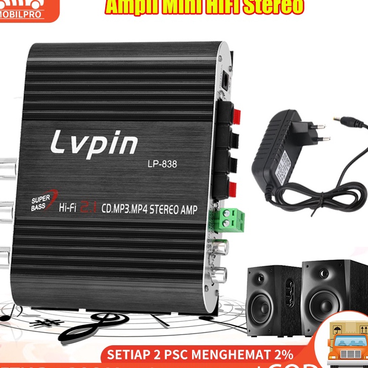 Super Promo Lvpin Ampli Mini HiFi Stereo Power Amplifier Treble Bass Booster 12V Audio Amplifier 2.1 channel ➧✾