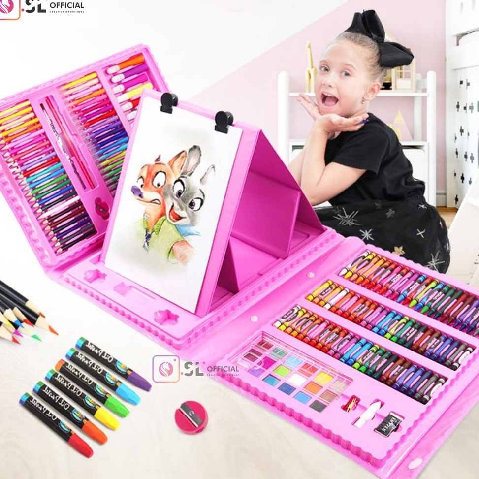 

Miliki Crayon Mewarnai Art Full Set 150Pcs / 208Pcs / Krayon Mewarnai Anak Pensil Warna Perlengkapan Mewarnai Lukis HMV