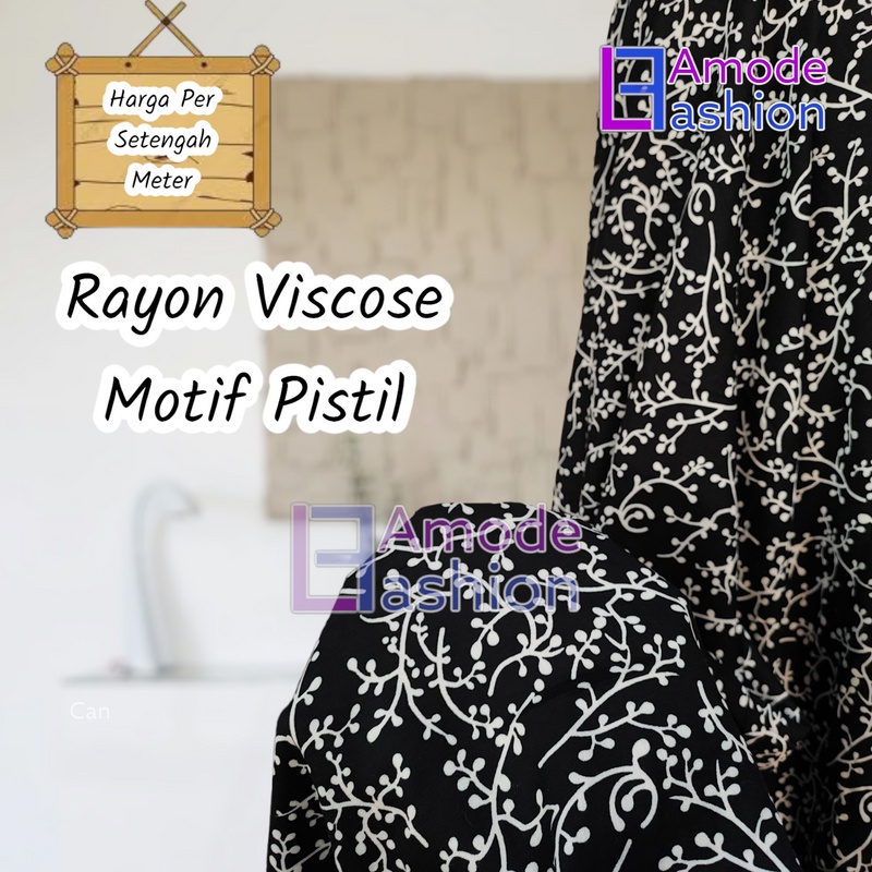 Kain Rayon Viscose Motif Pistil