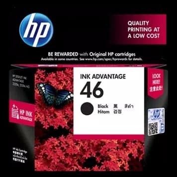 Ink Tinta Hp 46 Black (Printer Hp 2520 Hc) Original