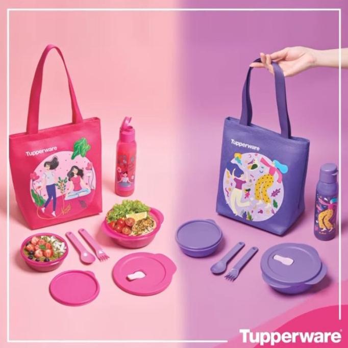 Tempat Makan Set Tupperware Lunch Box Set Botol Minum