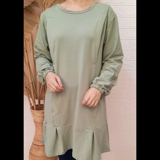 [ Baju Hamil ] Tunik Busui Wanita Bukaan Kanan Kiri Lengan Panjang Resleting Terbaik