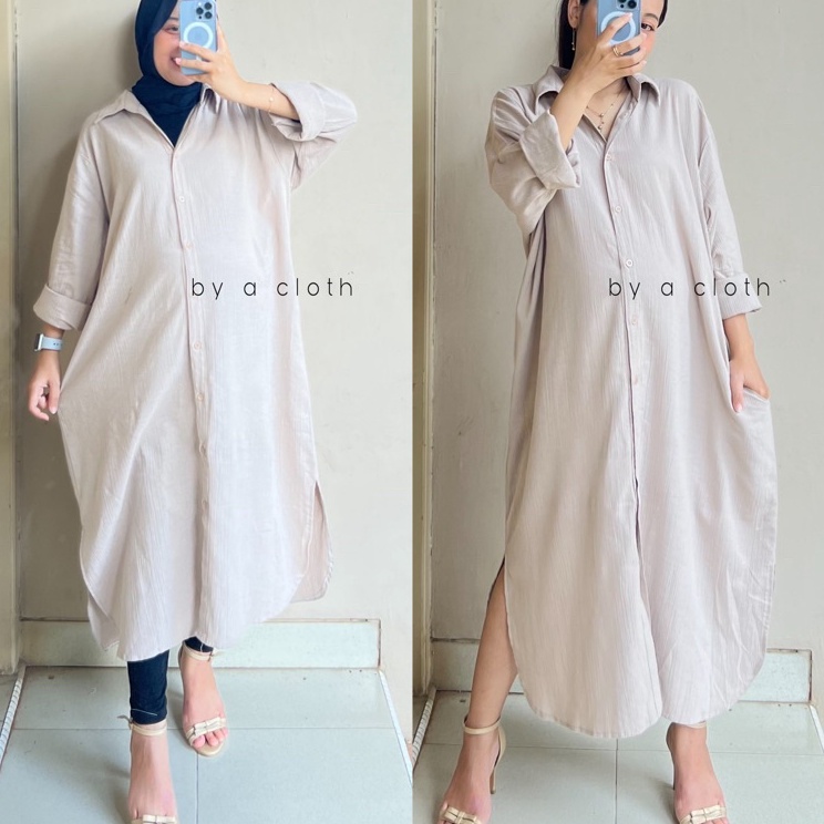 [KODE 77]  Oversize Dress - Shirt Dress - Linen Tunik - Oversize Tunik - Midi Dress Linen Oversize D