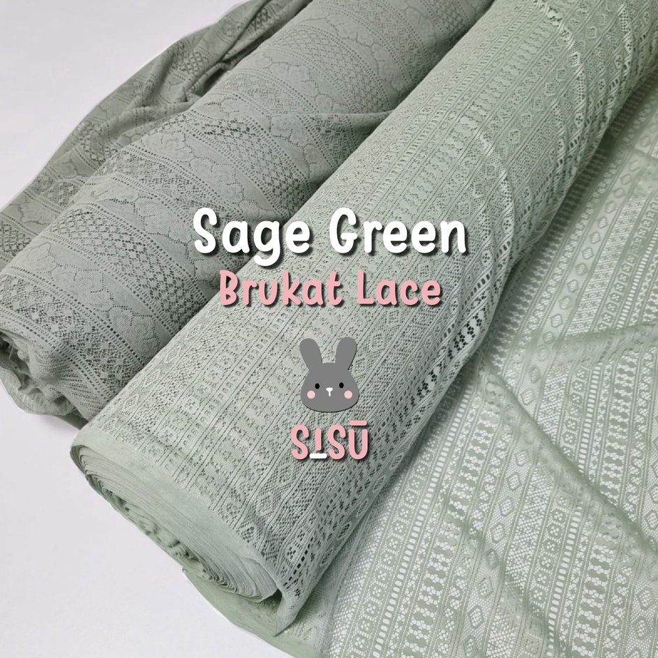 ♠  0,5 Meter Kain Brukat malika Brokat Lace Tile Tulle Meteran Motif Salur Garis Bahan Kebaya Dress 