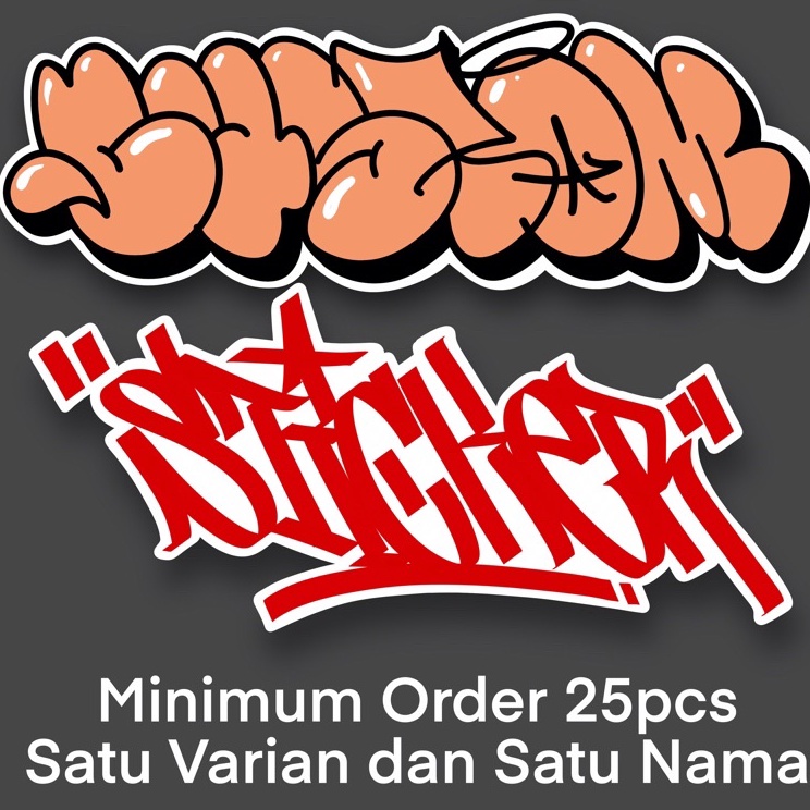 

Bagus!!!!!! custom sticker tagging throwup piece graffiti stikerslap nama sendiri