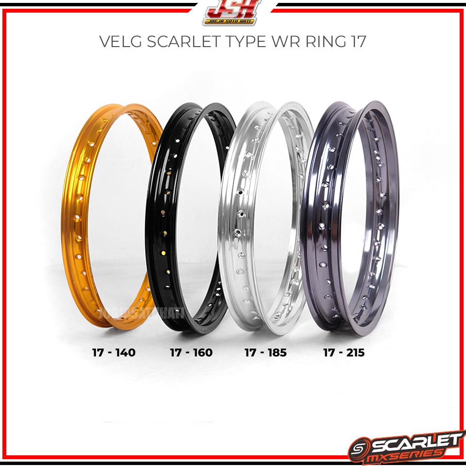 Motif Terkini.. Pelak Pelek Velg Lingkar Alumunium Scarlet Racing Ring 17 140 160 185 215 Motor Cb 1