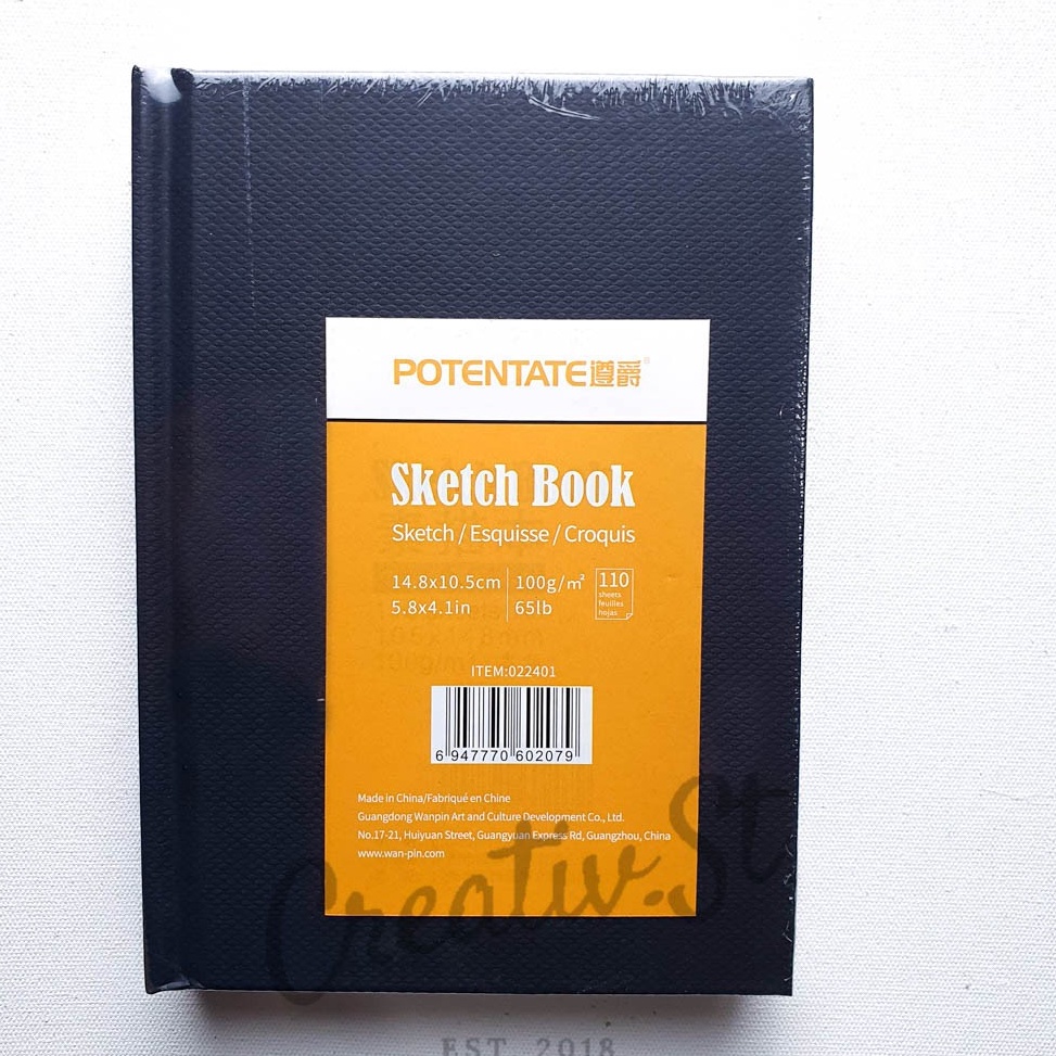 

Best Produk.. Potentate Hardcover Black Sketchbook A6 110 Sheets 100gsm 14.8cm x 10.5 cm 100