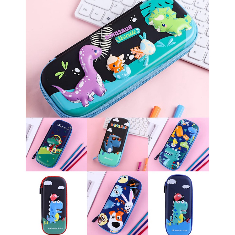 

Ready stock Kotak Tempat pensil anak Dino 3D kado anak 9VH