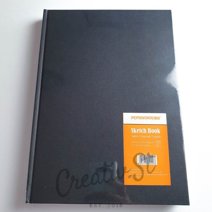 

Terlaris Potentate Hardcover Black Sketchbook A4 110 Sheets 100Gsm 21 Cm X 29.7