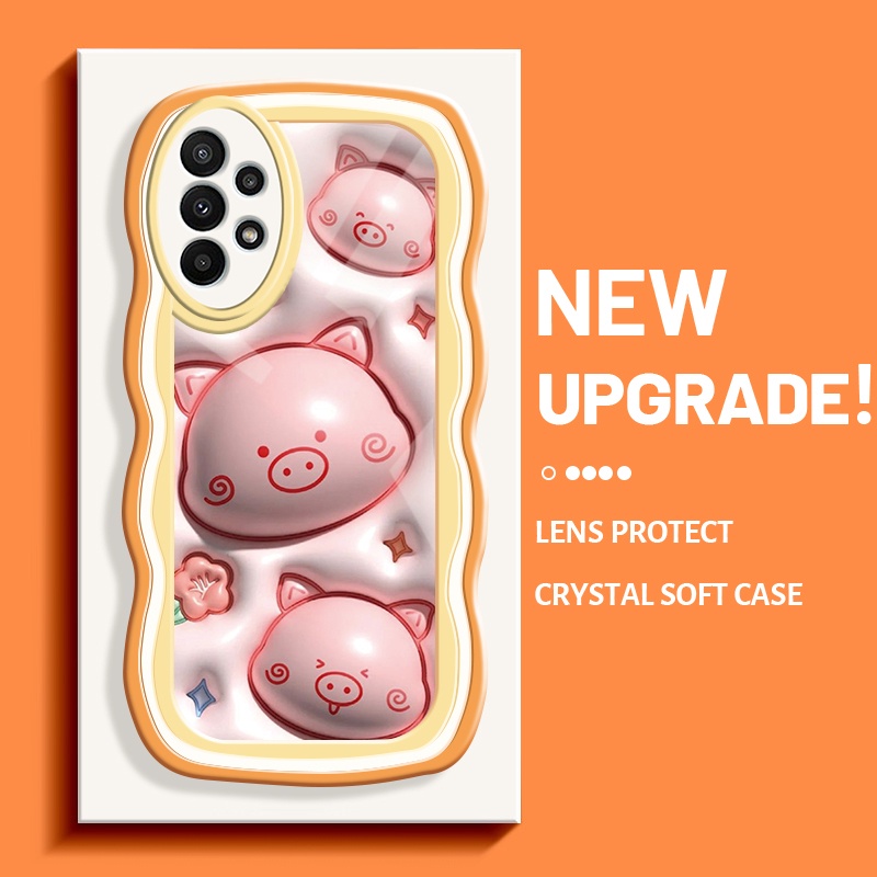 Casing Ponsel untuk Samsung A23 M23 5G A22 5G M22 A32 5G A33 5G M32 5G A21s Case kartun 3D babi ters