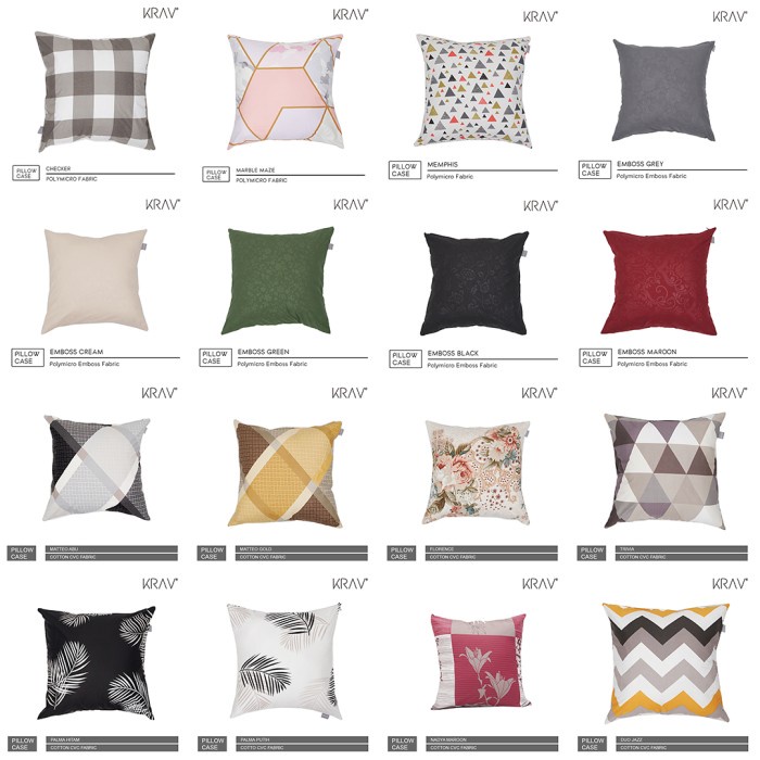 Terlaris Sarung Bantal Sofa Set 60X60 5Pcs Banyak Motif Krav Ideas