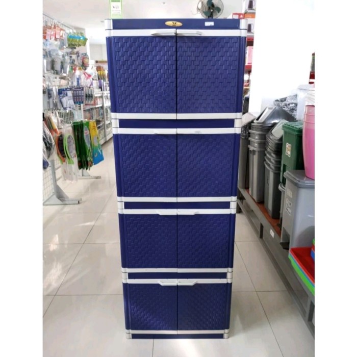 Bestseller Lemari Plastik 4 Susun Full Kunci Lemari Baju Plastik 3 Gunplas