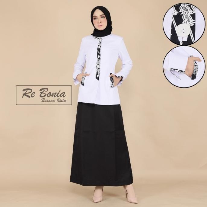 blazer baju kerja kantor seragam dinas hitam putih baju PNS