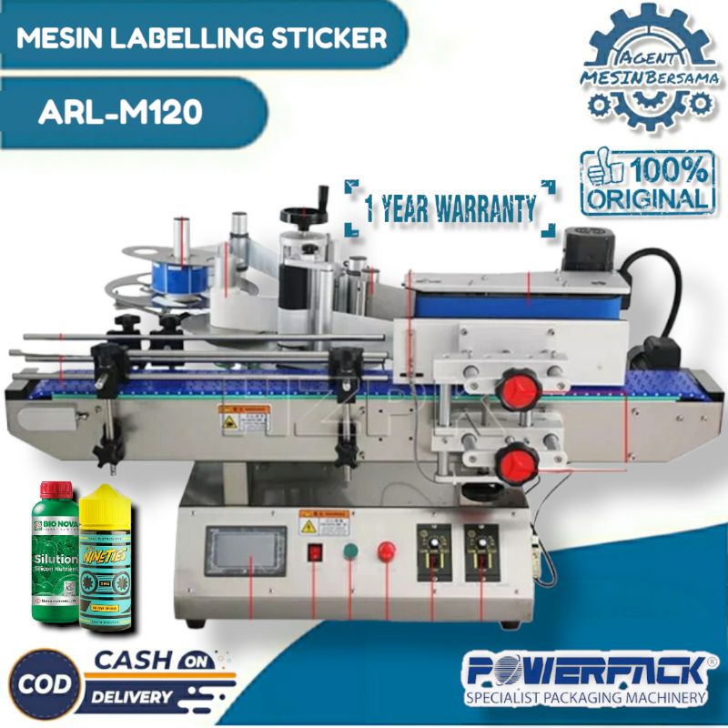 

Mesin Labelling Sticker Botol ARL-M120 Mesin Otomatis Tempel Sticker Label Kemasan Produk Botol Bulat Powerpack