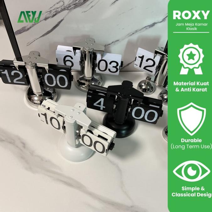 ROXY Vintage Retro Table Flip Clock Desk Jam Meja Klasik Kamar