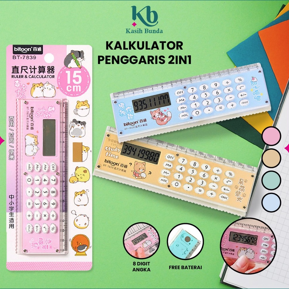 

Kemasan Baru.. Kalkulator Penggaris 2IN1 Mini Karakter Kalkulator 8 Digit Penggaris 15cm Praktis / Ruler Set Perlengkapan Sekolah dan Kantor Import BUNDA A65 RMV