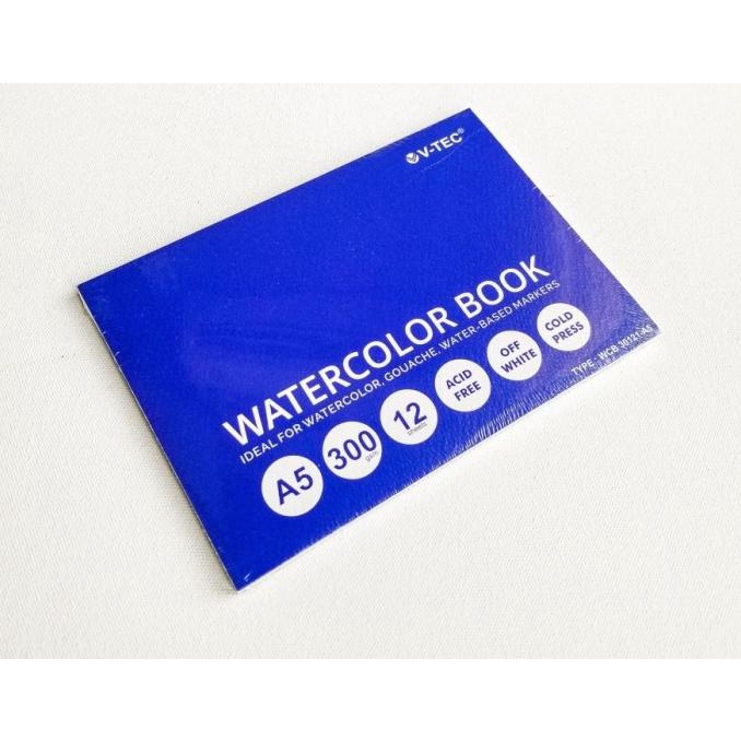 

Buku Gambar Cat Air V-TEC Watercolor Sketchbook A5 12 Lembar 300 gsm sellanorimart