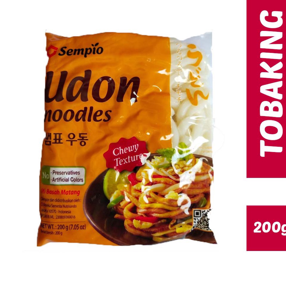 

>XC26619< SEMPIO UDON NOODLE 200gr Mie Jepang korea matang basah chewy fresh Noodles