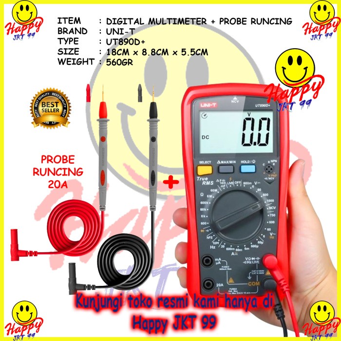 MUST HAVE MULTITESTER MULTIMETER AVOMETER TESTER DIGITAL UNI-T UT890D+ UT890 D TERBARU