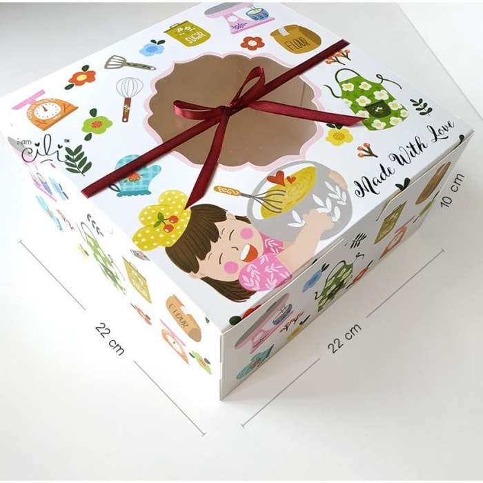 

Terlaris ( Dus22 Made With Love ) Kotak Kue Iamcili 22 X 22 X 10 Cm [10 Pcs]