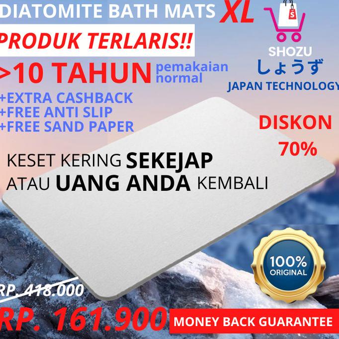 Keset Kamar Mandi Diatomite / Keset Super Serap Anti Air Original Batu