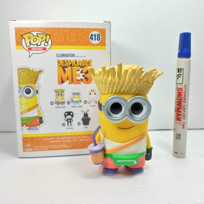 FLASH SALE MAINAN FUNKO POP MINION POP 418 TOURIST DAVE BAHAN VINYL TINGGI SEKITA TERMURAH