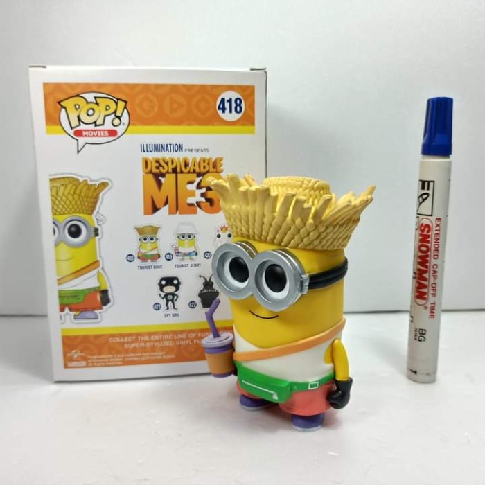 FLASH SALE MAINAN FUNKO POP MINION POP 418 TOURIST DAVE BAHAN VINYL TERMURAH
