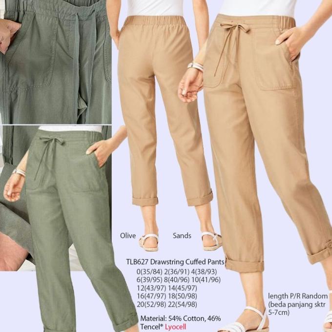 TALBOT 627 DRAWSTRING CUFF PANTS Celana Wanita Branded