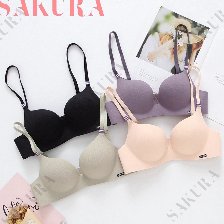 Murah Banget Sakura Bra BH Wanita Tenpa Kawat Ketebalan Busa Sedang Bra Push Up Elastic Sexy B15