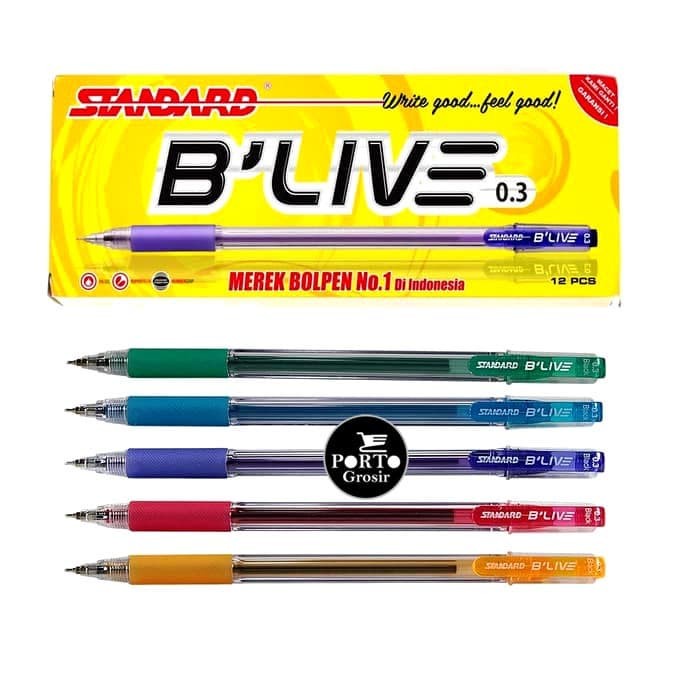 

Terlaris Standard B-Live 0.3/ Pulpen Standard Lusinan