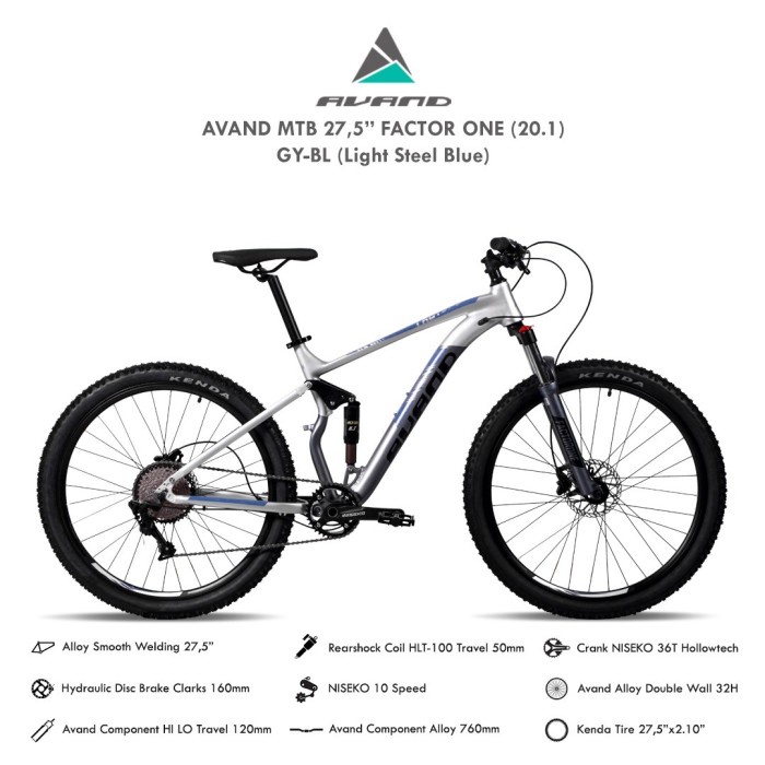 Terlaris Sepeda Mtb 27.5 Inch Avand Factor One 10 Speed Full Suspension