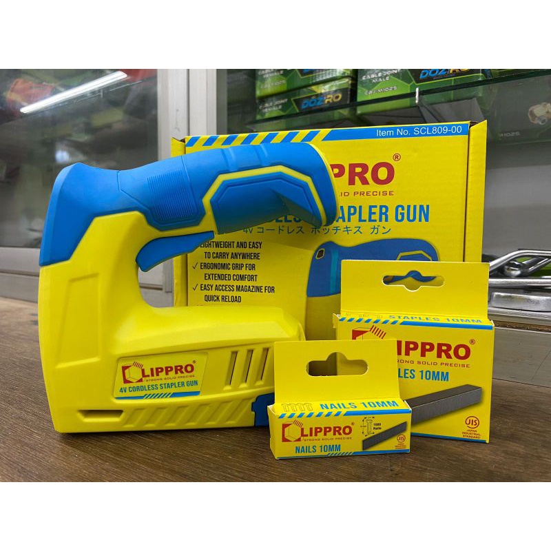 

Cordless Stapler Gun LIPPRO SCL809-00 Alat Staples Paku Tembak Baterai