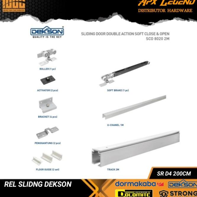 Rel Pintu Geser Sliding  Double Action Soft Close Dekson D4 Original