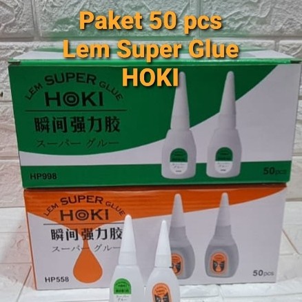 

Aurealiamall Paket Hemat 50 Pcs (1 Box ) Lem Tetes Super Glue Hoki Lem Korea Asli