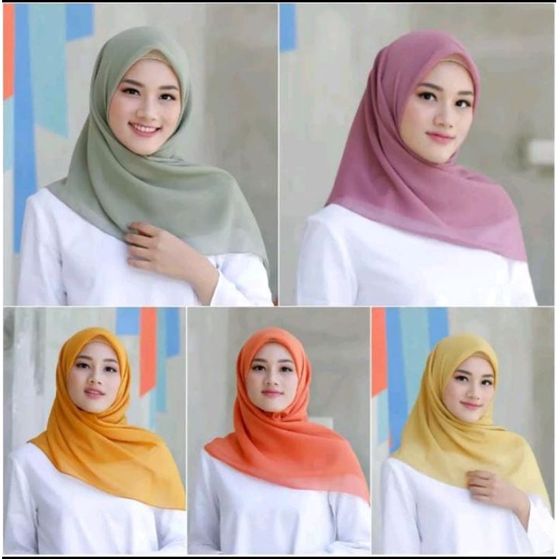 bella square polycotton 40 warna Hijab segiempat