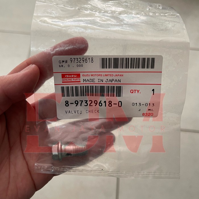 VALVE CHECK ISUZU HITACHI 6BD1T 6BG1T 4BG1T 4HK1 ZX200 8973296180 ASLI