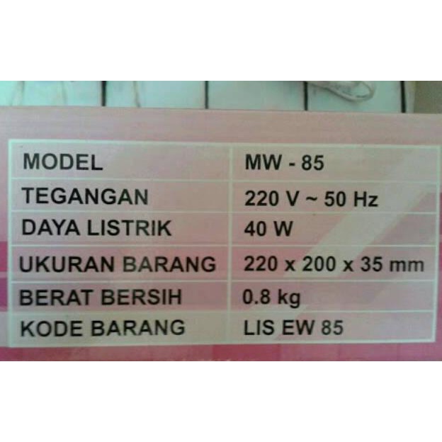 Terbaru Maspion Warmer Mw-85 Penghangat Pemanas Makanan Minuman Maspion