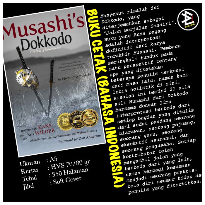 MUST HAVE MUSASHI'S DOKKODO - MIYAMOTO MUSASHI (BUKU CETAK) TERBARU