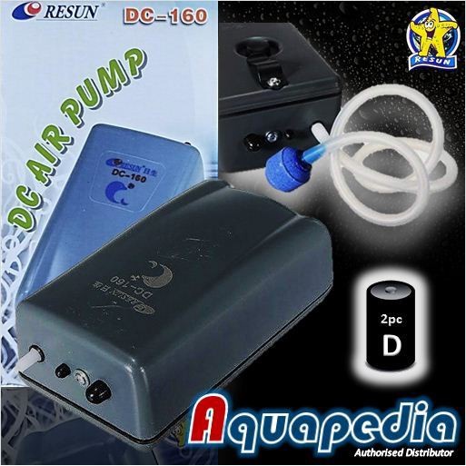 Resun DC160 Pompa Udara Aerator Tenaga Batu Baterai ORIGINAL