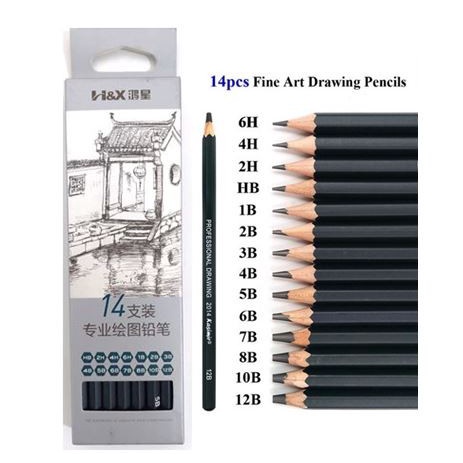 

Terlaris Pensil Set Sketsa Drawing Graphite Professionel Pencil Charcoal 14Pc