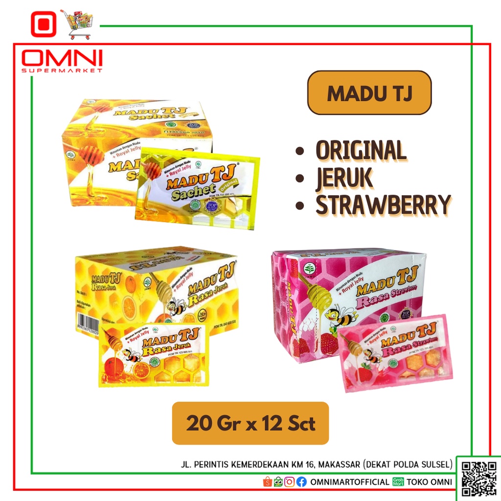 

Madu Tj Original - Jeruk Dan Strawberry Sachets 12x20 Gr