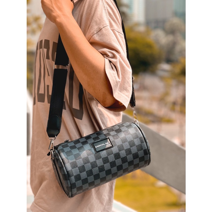 FLASH SALE DHON.ID TAS SLEMPANG TABUNG BULAT PRIA WANITA GRATIS GELANG DAN KALUNG TERMURAH