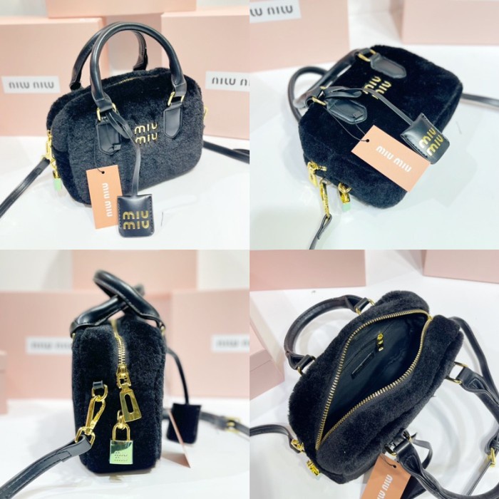 MUST HAVE TM253 - TAS WANITA MIUMIU MATELASSE FUR TOP HANDLE BAG - 2179-1 TERLARIS