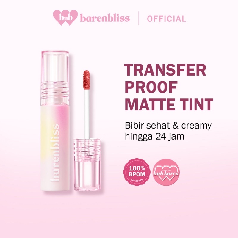 BNB barenbliss Korean Bloomatte Full Bloom Transferproof Matte Tint LONGLAST 12H TRANSFERPROOF